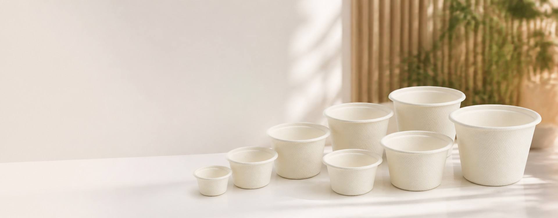 Bagasse Sauce Cup Product Specifications and Multiple Size Options for Foodservice Packaging