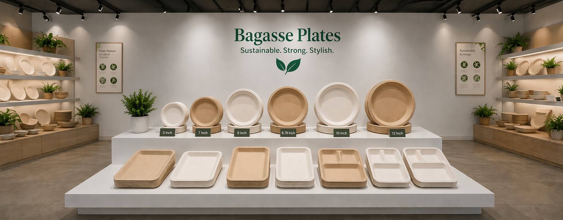 Complete Range of Bagasse Plates Manufactured by DAILYECO