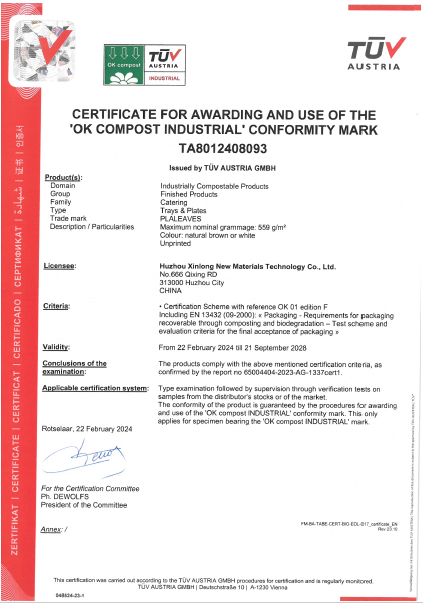 OK Certificate