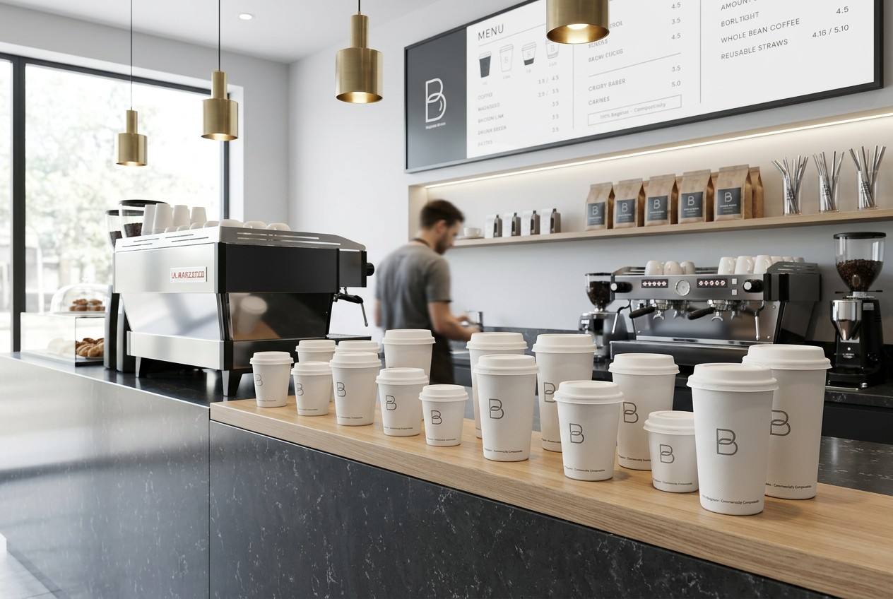 Premium Bagasse Coffee Cups Supply Supporting National Coffee Shop Chain Operations