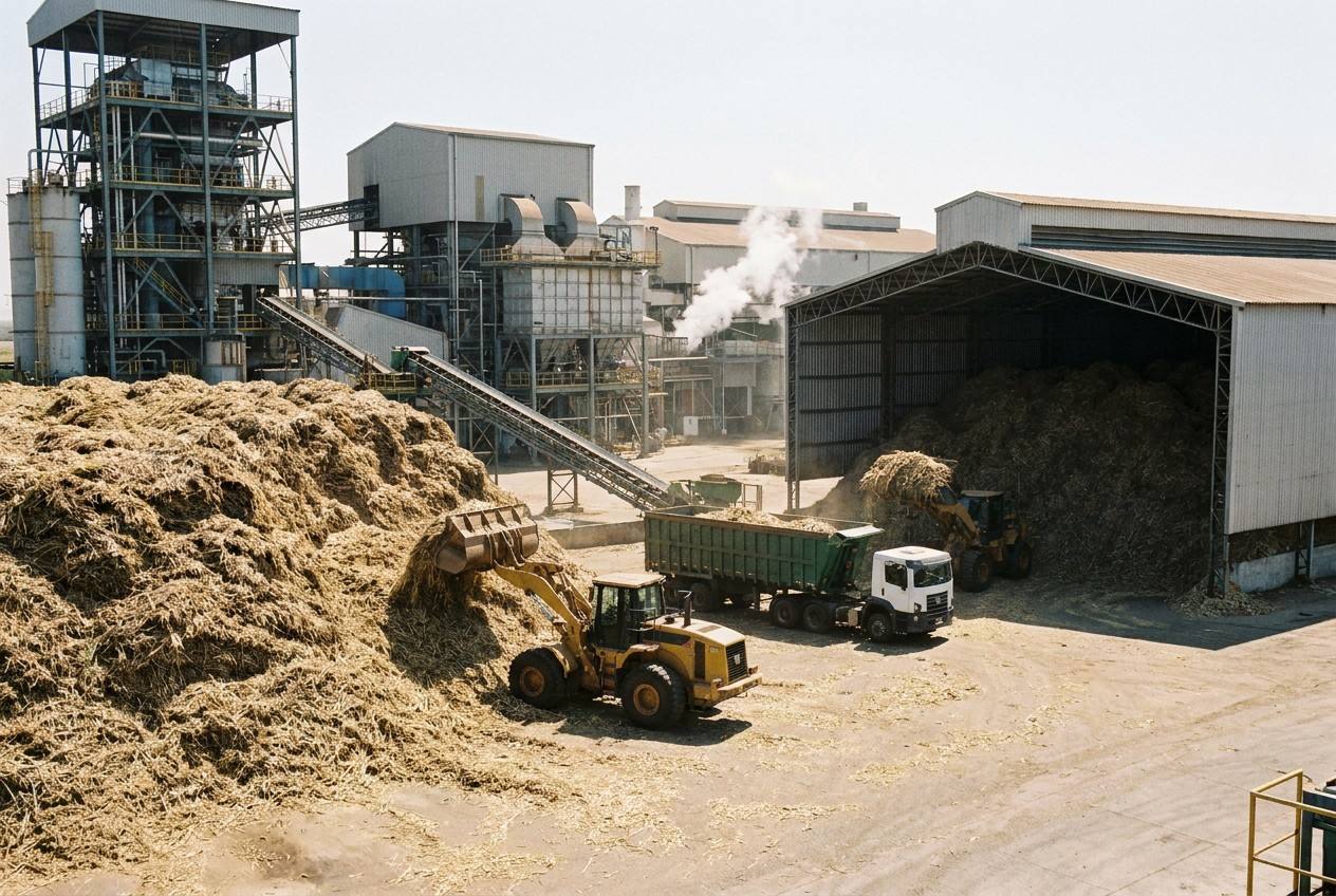 Sugarcane Bagasse Fiber Material Preparation for Coffee Cup Manufacturing
