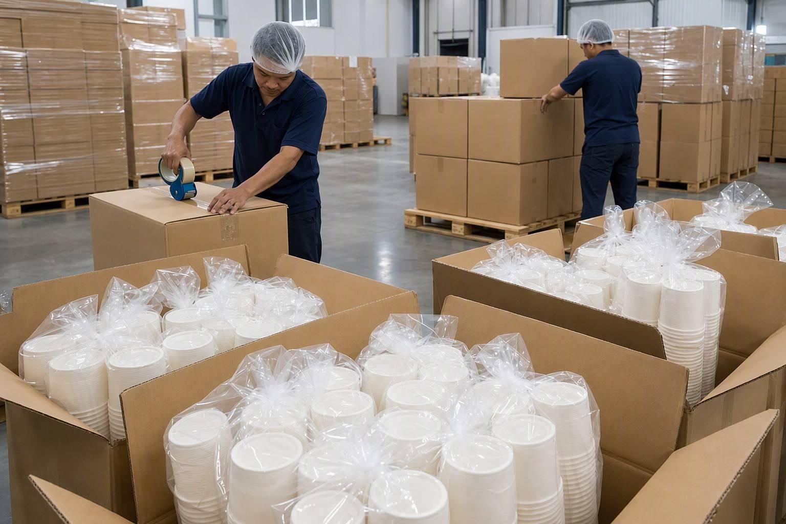 Bagasse Coffee Cups Packaging and Export Preparation