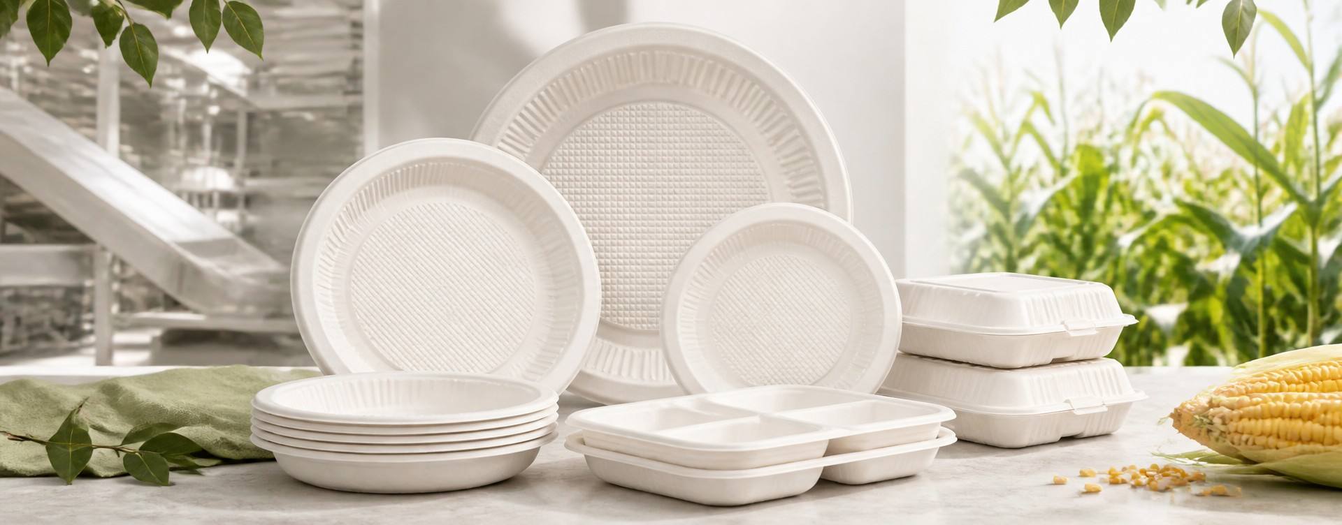 Biodegradable Cornstarch Disposable Plate for Sustainable Food Packaging
