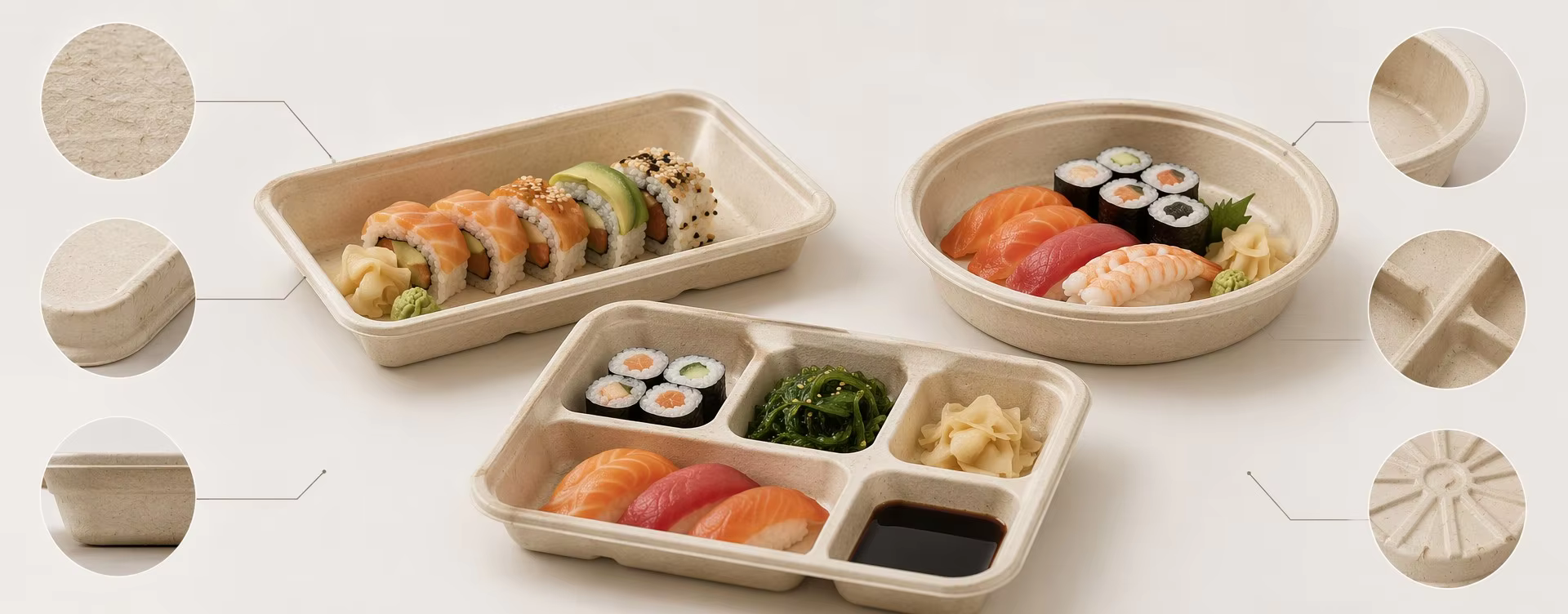 Bagasse Sushi Tray Structure and Key Features for Sustainable Food Packaging