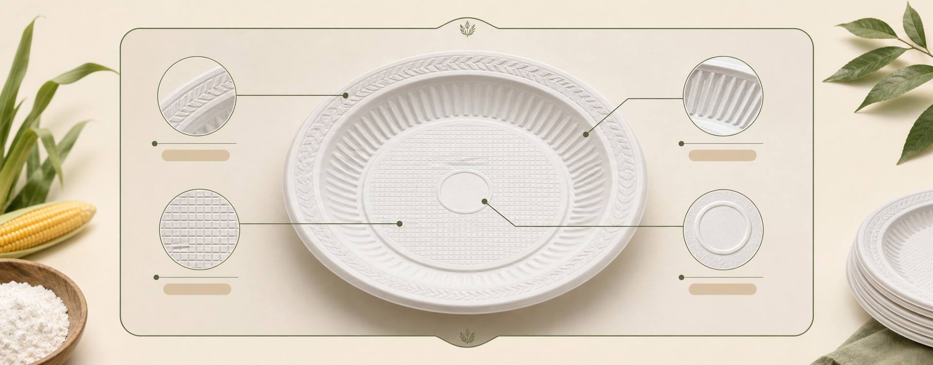 Cornstarch Disposable Plate Structure and Sustainable Material Features