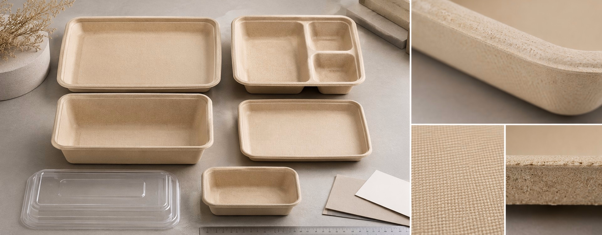 Structures of Bagasse Trays and Renewable Sugarcane Fiber Material