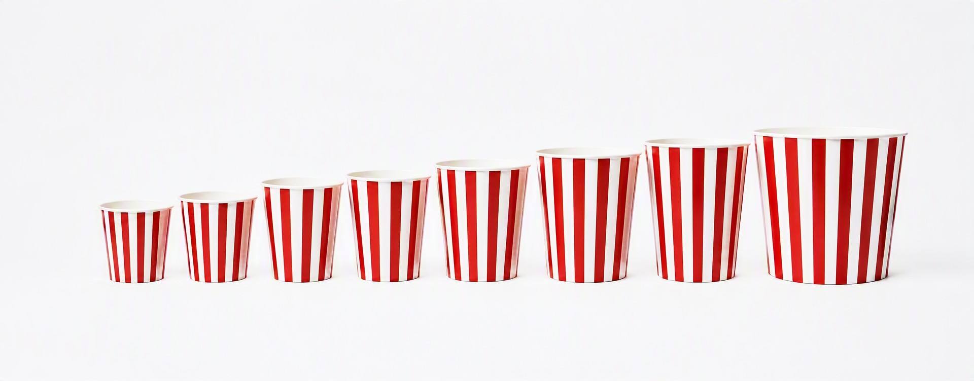 paper cups for popcorn size guide