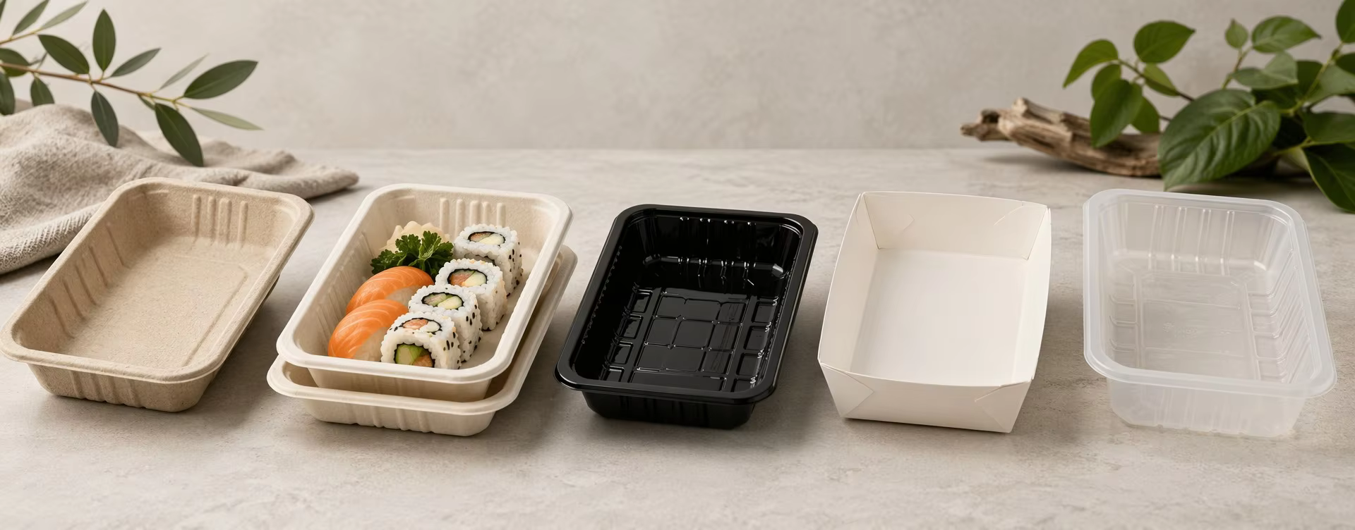 Bagasse Sushi Tray Comparison with Other Disposable Food Packaging Materials