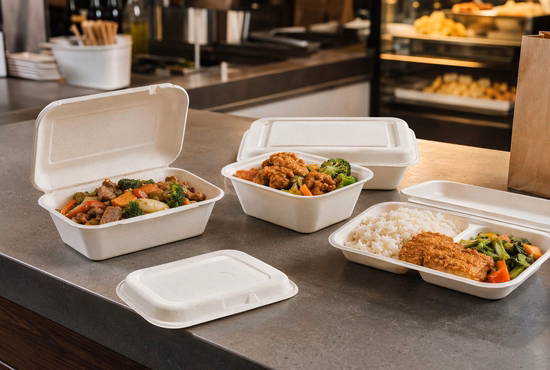 Bagasse Trays for Restaurant Takeaway Food Packaging