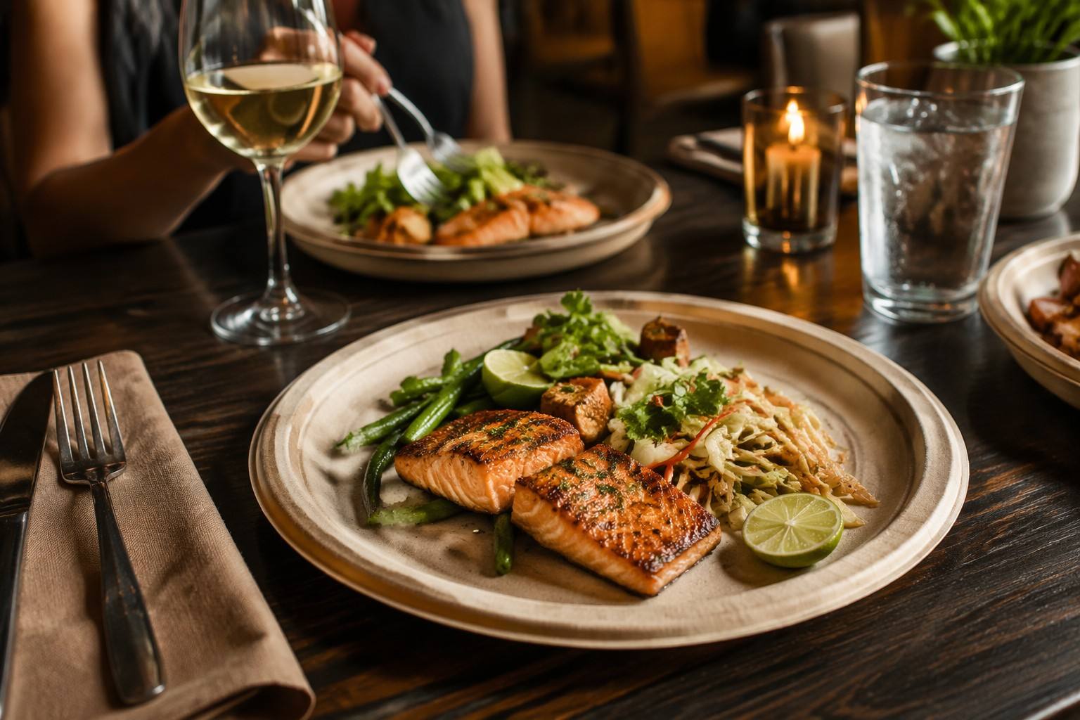 Bamboo Paper Plates for Restaurant Food Service