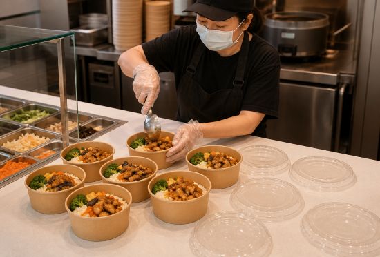 Custom Kraft Paper Bowls for Takeaway Meal Service