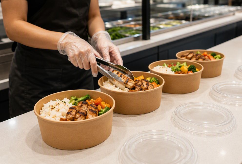 Kraft Paper Food Bowls for Takeaway Meal Service