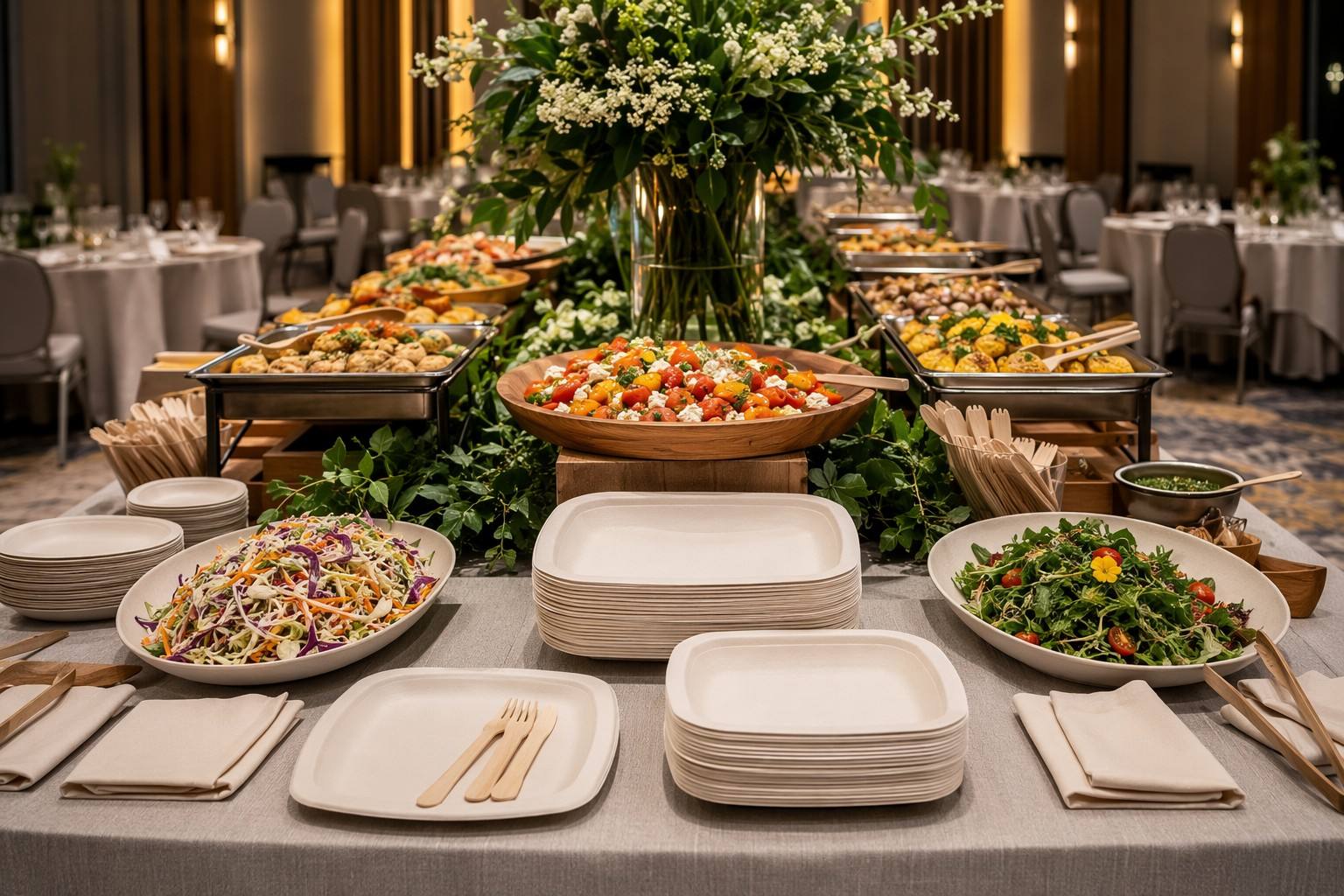 Compostable Paper Plates for Professional Catering Services