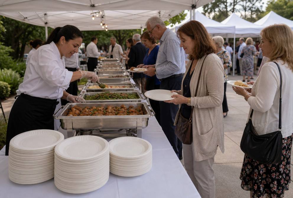 Cornstarch Disposable Plates for Catering and Events