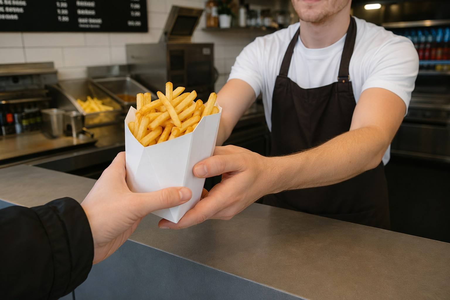 Paper French Fry Cups for Takeaway and Delivery Food Packaging
