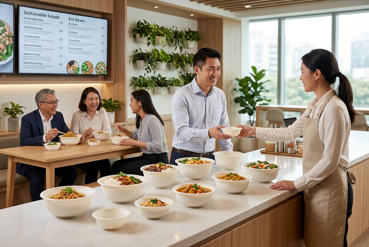 Cornstarch bowls used in office meal programs