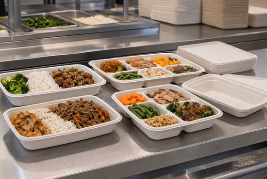 Bagasse Trays for Ready-to-Eat Meal Packaging Applications