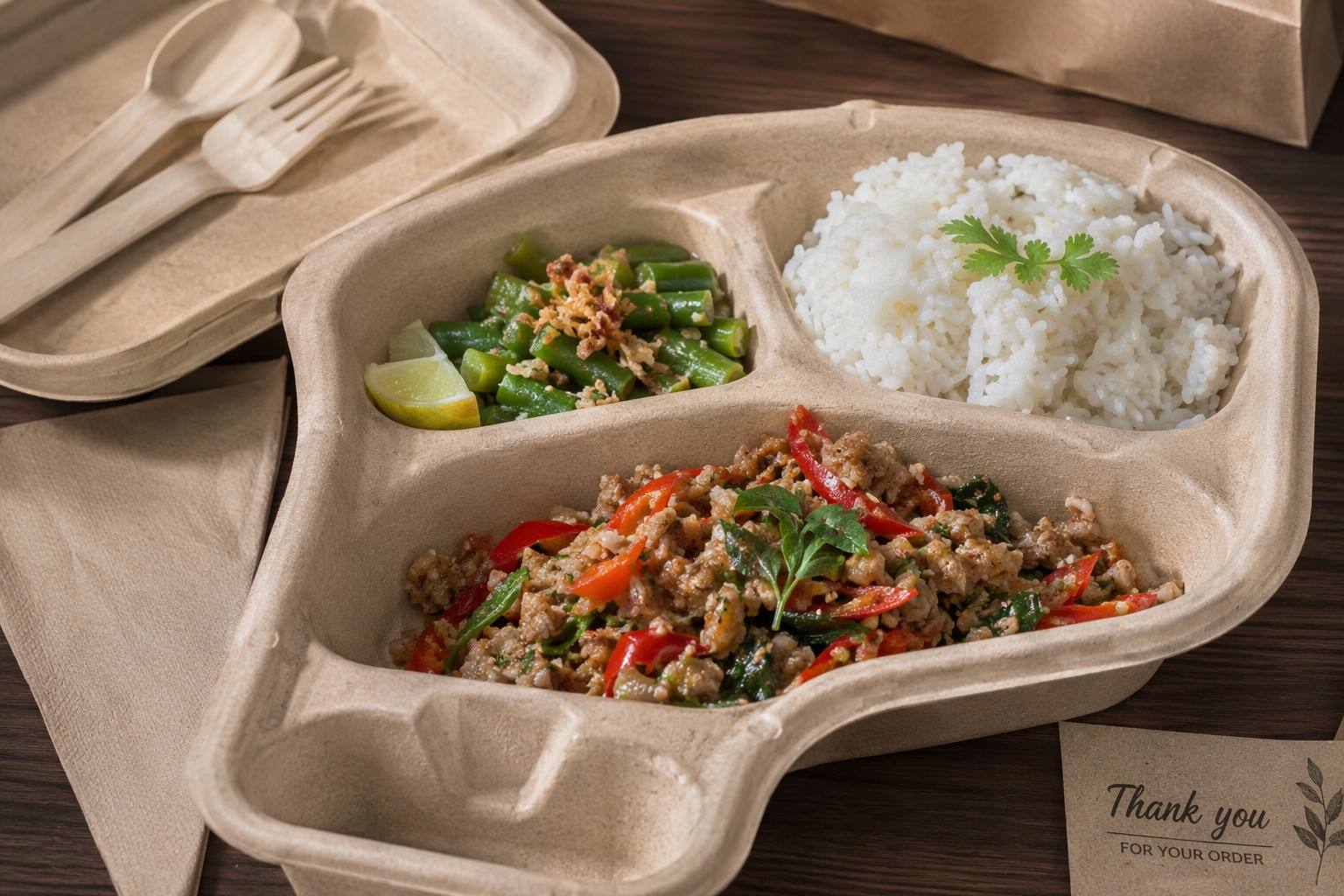 Bamboo Paper Plates for Food Delivery