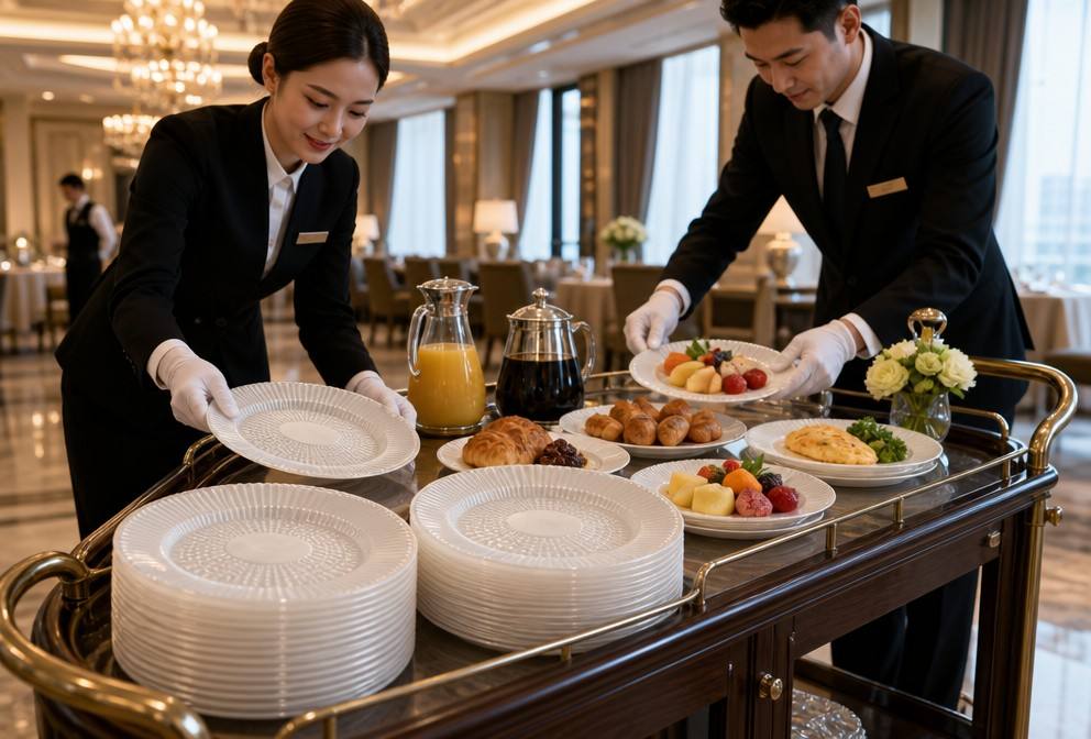 Compostable CPLA Plates for Hotel Hospitality Applications
