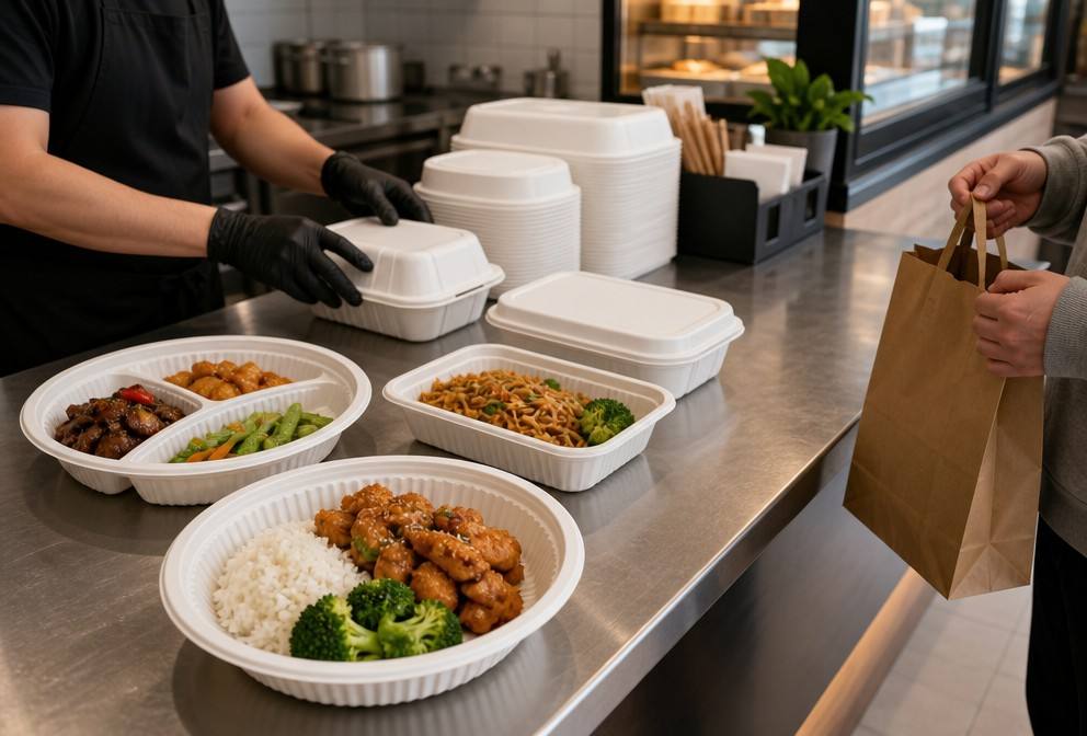 Cornstarch Disposable Plates for Takeaway FoodService
