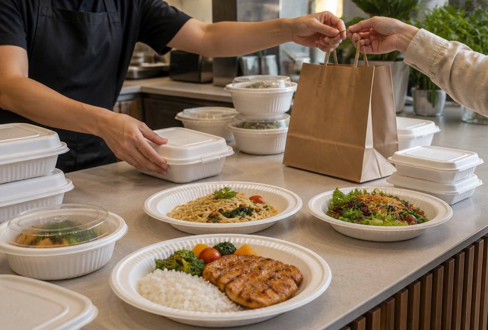 Cornstarch Plates for Takeaway Food Service