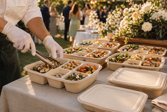 Bagasse Meal Tray Applications for Catering Services