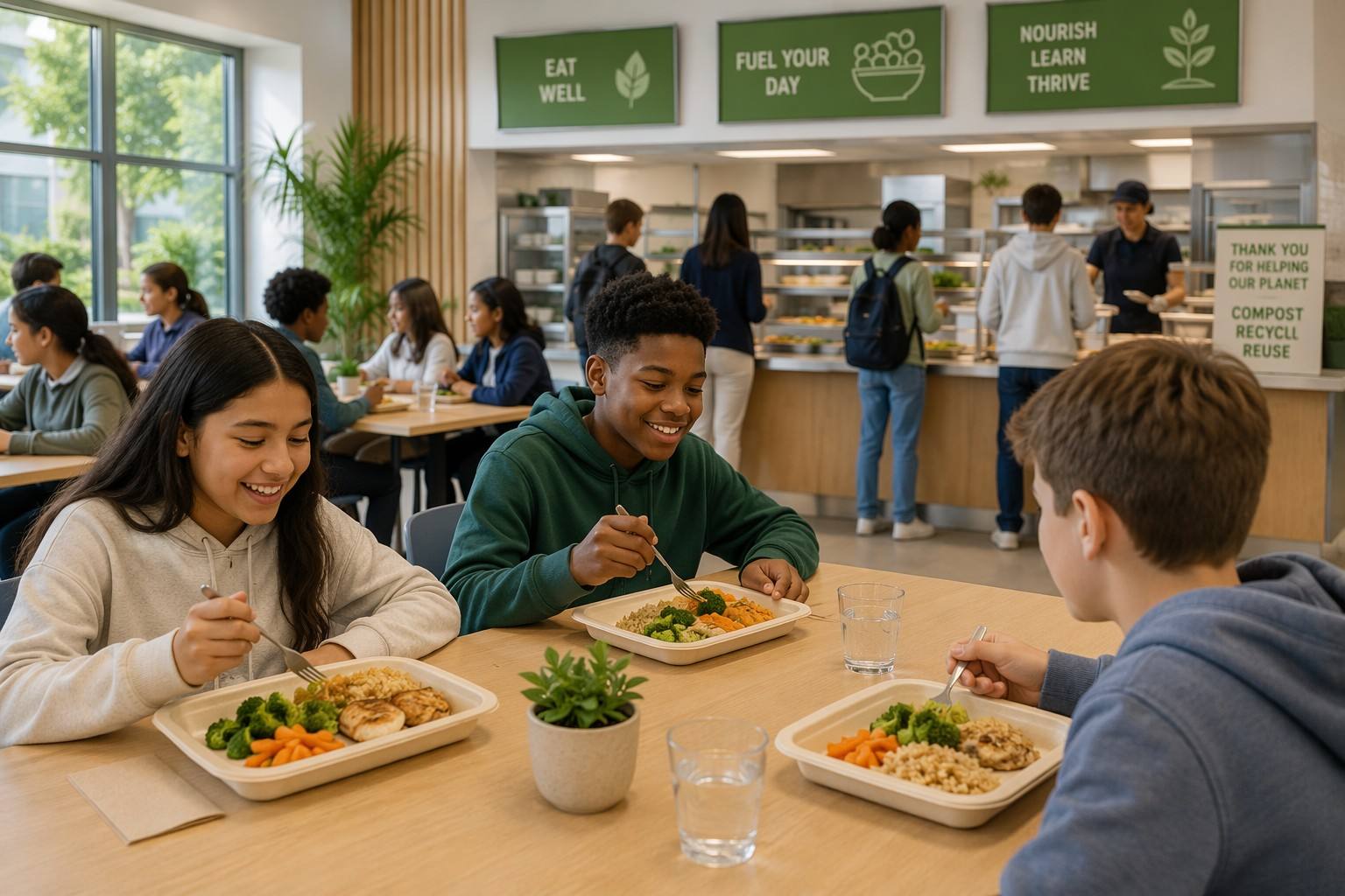 Compostable Paper Plates for School and Institutional Foodservice