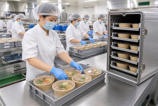Airline Catering Meal Sets Using Bowl Paper Packaging