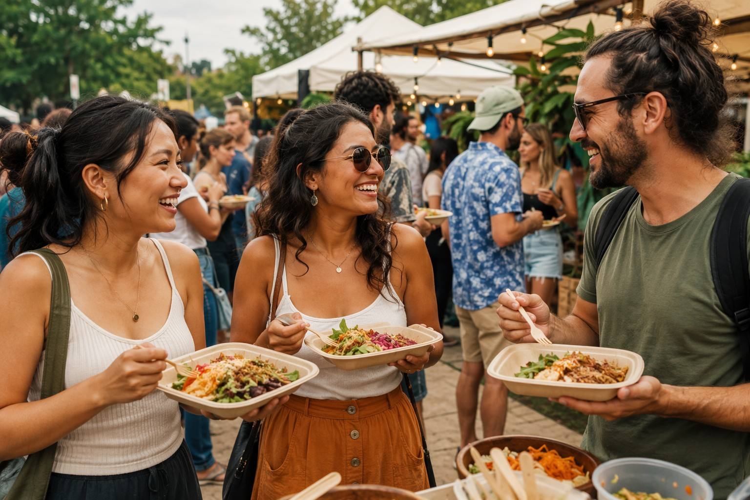 Bamboo Fibre Plates for Outdoor Events and Festivals