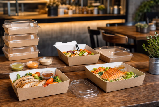 PE-Lined Paper Food Tray for Bistro Dining and Takeaway
