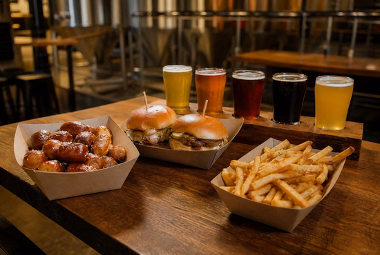 Paper Boat Trays for Brewery Taprooms and Tasting Flights