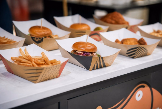 Printed Paper Boat Trays for Culinary Sampling and Brand Activations