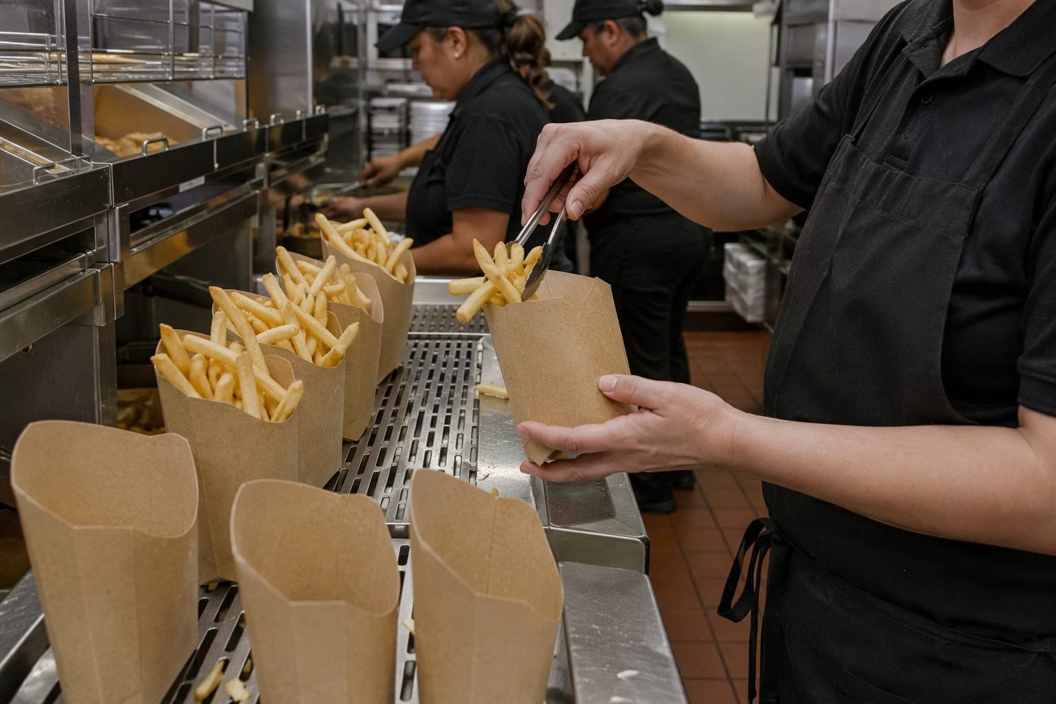Custom Paper French Fry Cups for Fast Food Chains