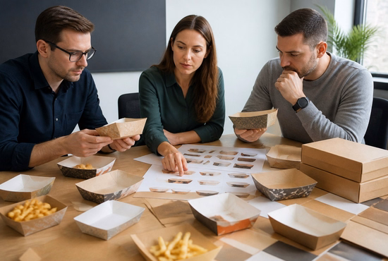 Food Brand Developing Custom Paper Boat Trays Packaging