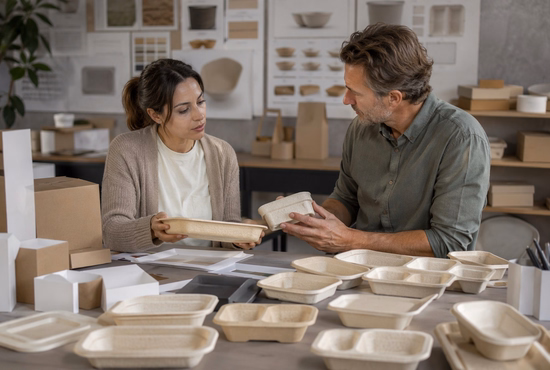 Food Brand Developing Custom Sugarcane Tray Packaging