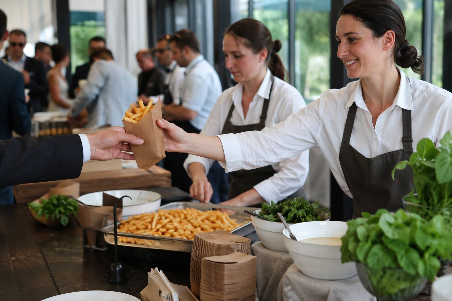 Paper French Fry Cups for Catering and Event Food Packaging