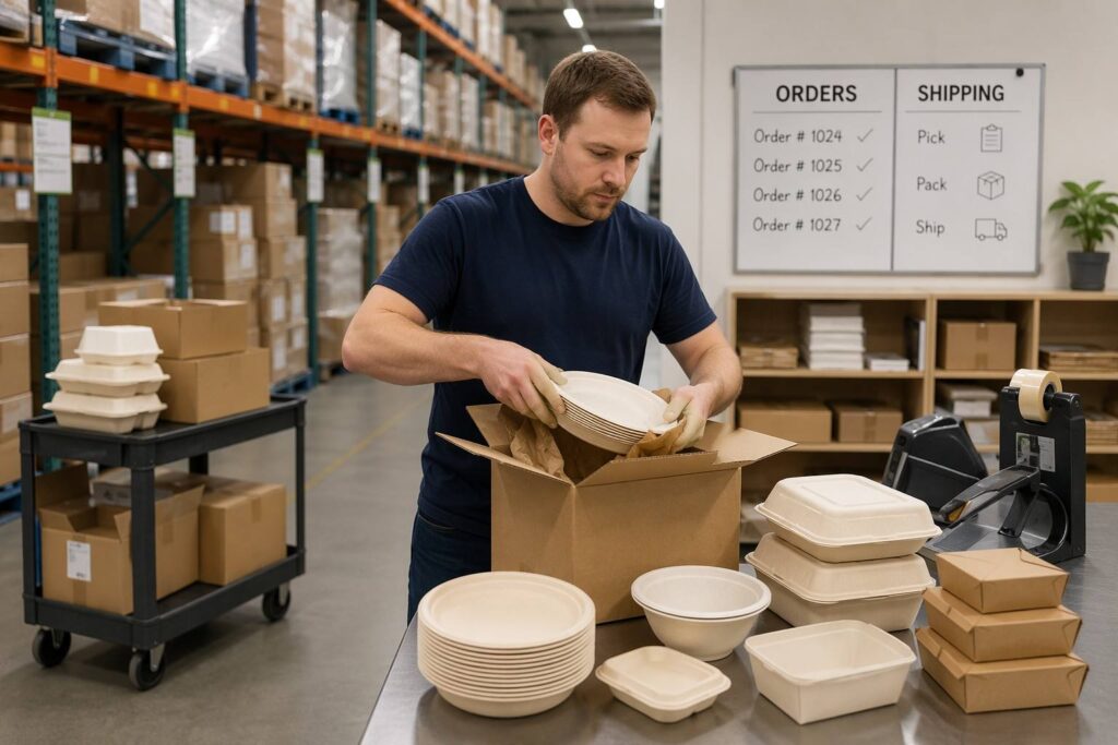 Foodservice Supplier Managing Compostable Paper Plates Inventory