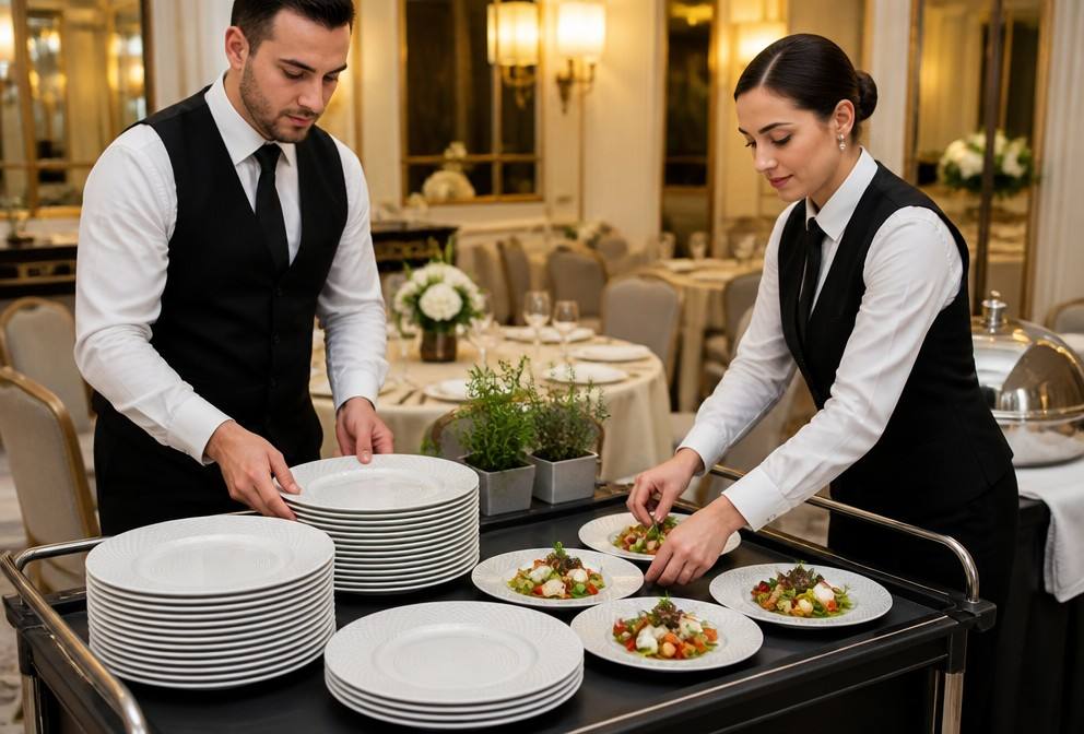 Hospitality Using Cornstarch Plates for Food Service