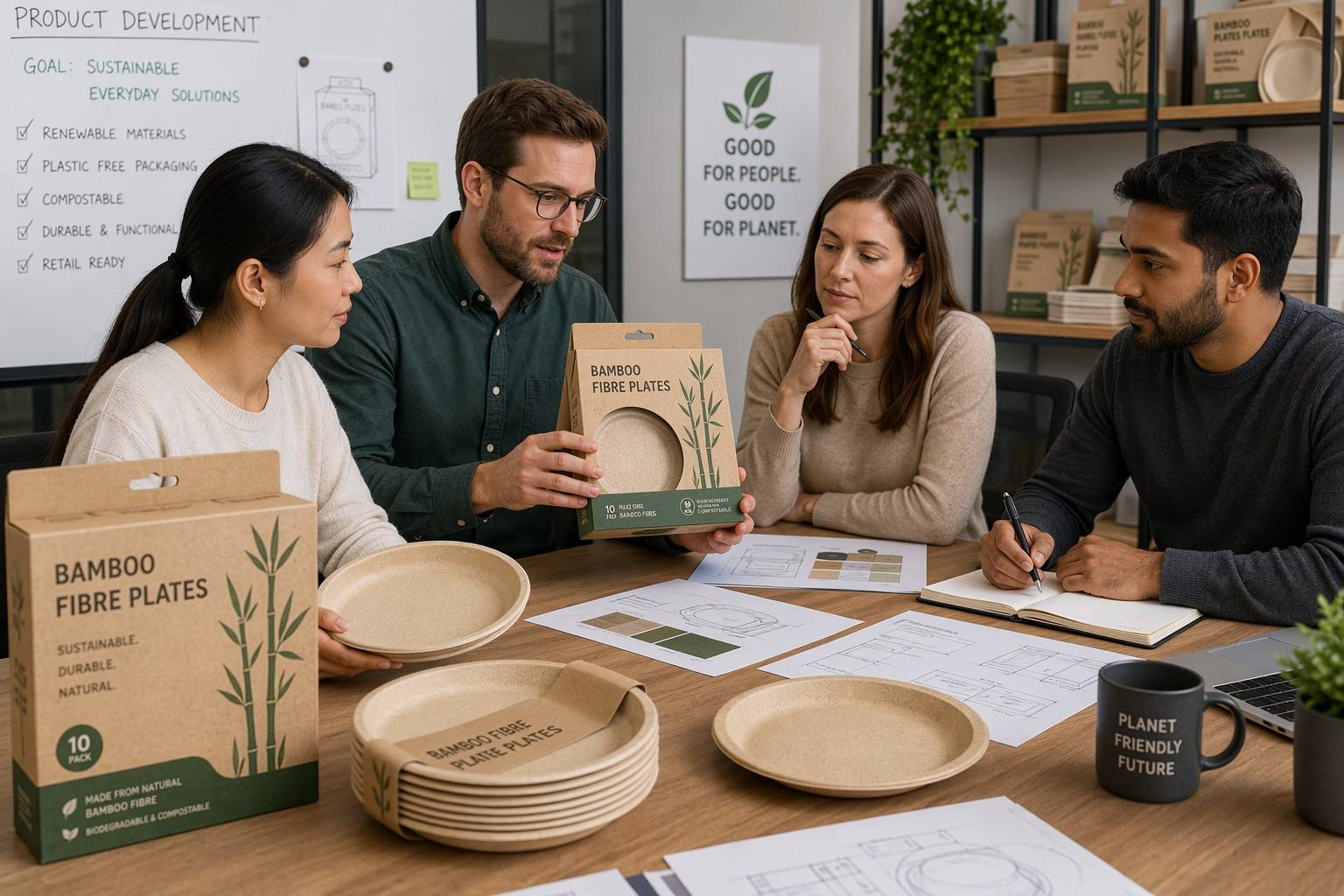 Retail & E-commerce Brand Developing Bamboo Fibre Plate Products