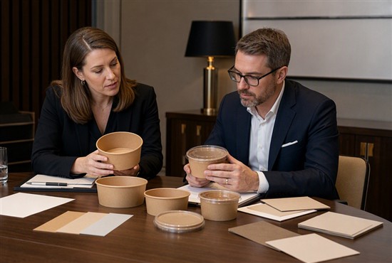 Hospitality Procurement Team Evaluating Paper Bowls （图B7）