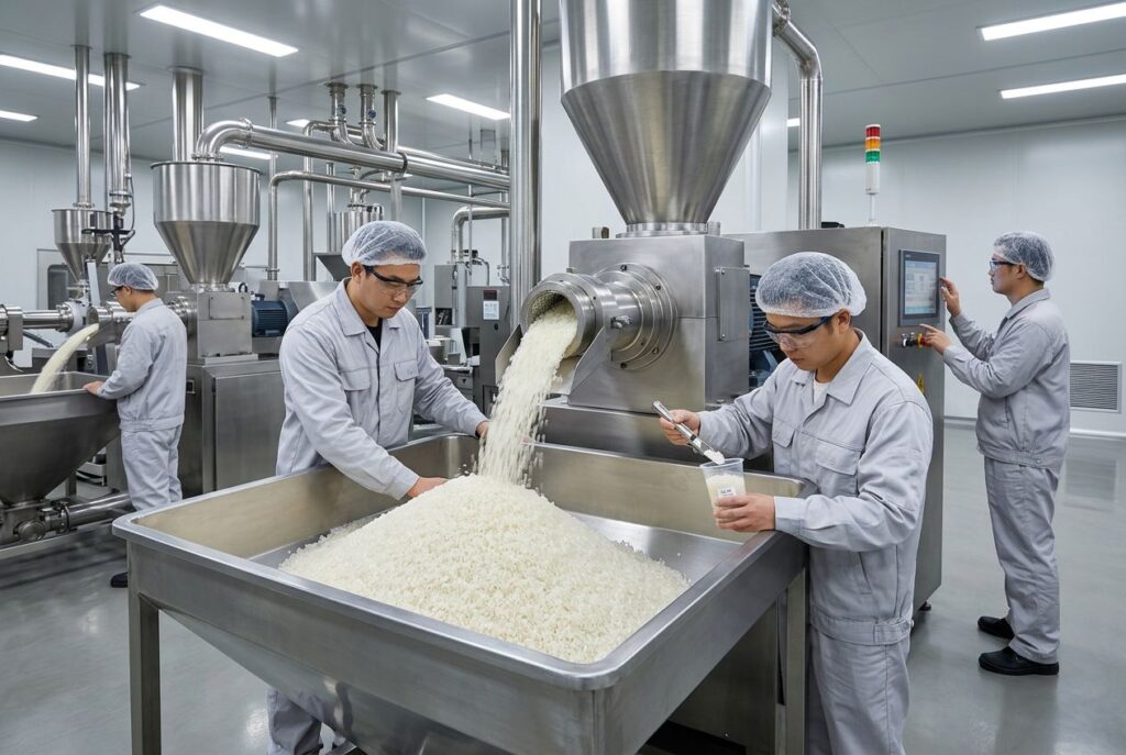 Cornstarch-Based Material Pelletizing Process for Cup Production