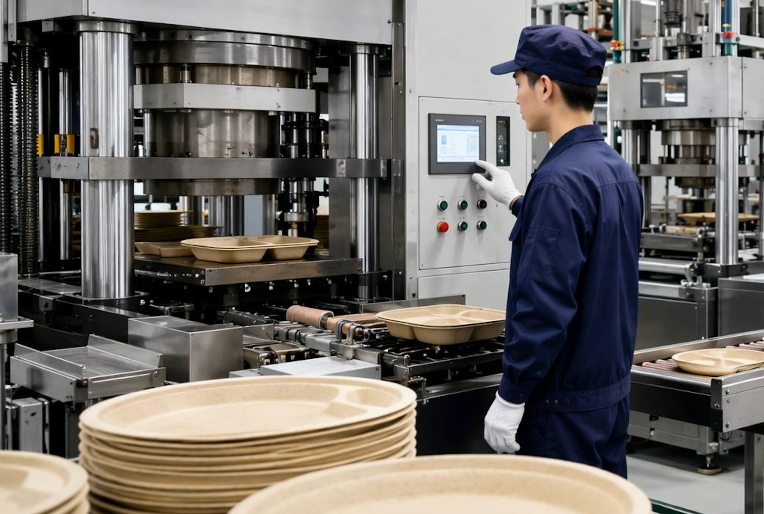 Hot Press Forming of Bamboo Paper Plates