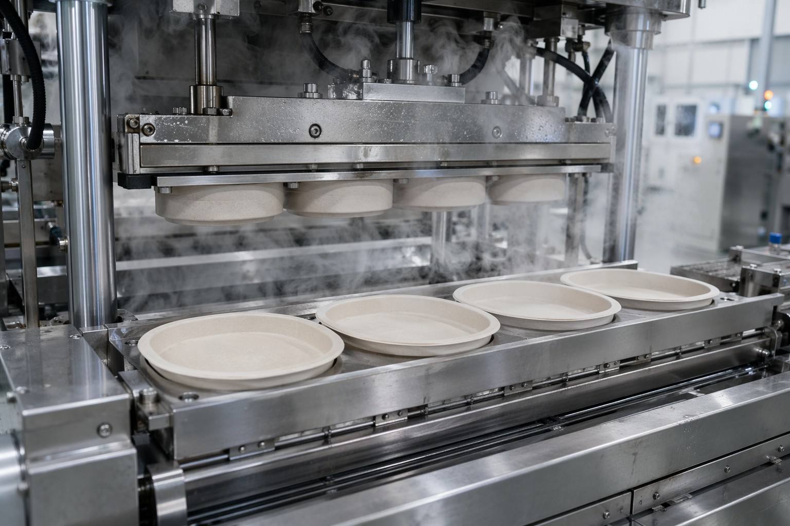 Molding Process for Bagasse Plates
