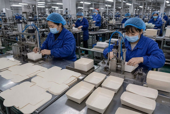 Forming and Structure Assembly Process for Paper Food Tray