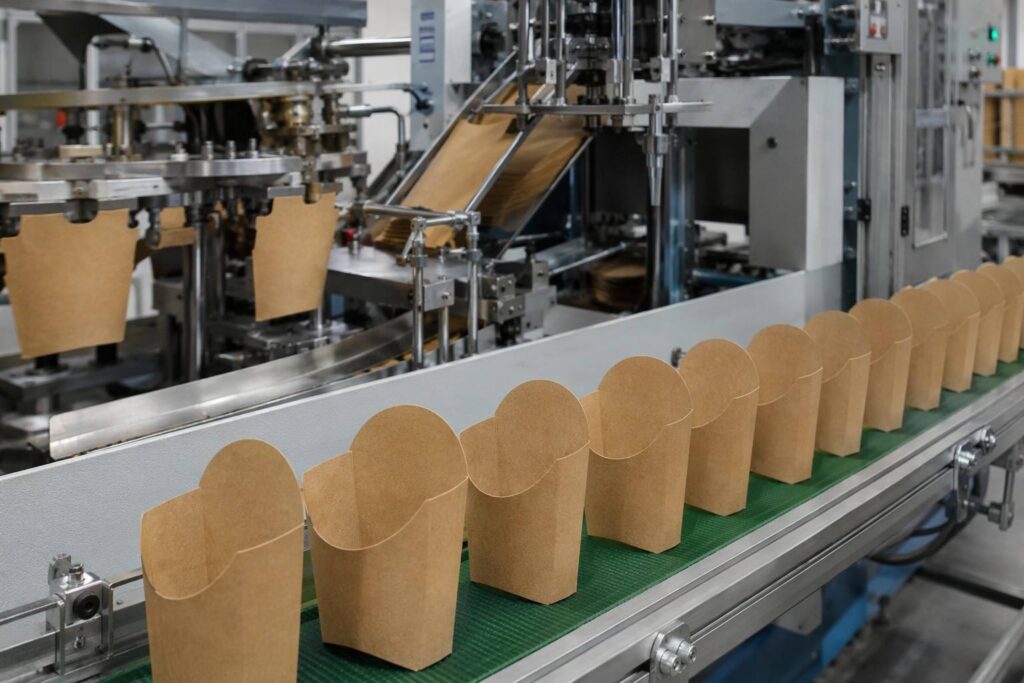 Paper French Fry Cup Forming Process