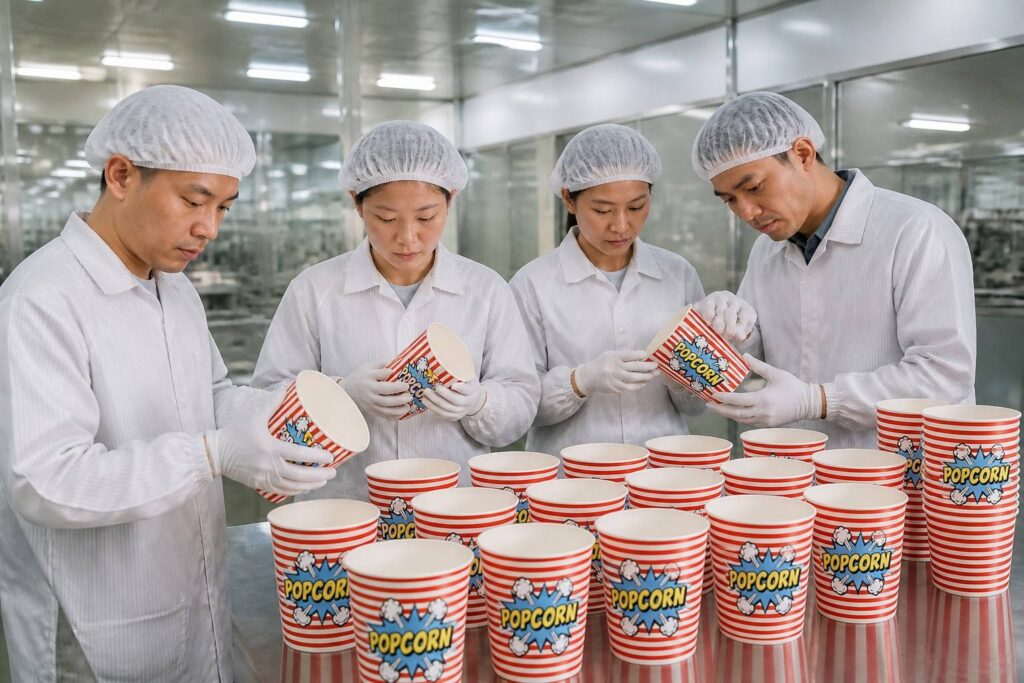 Quality Inspection of Custom Paper Cups for Popcorn