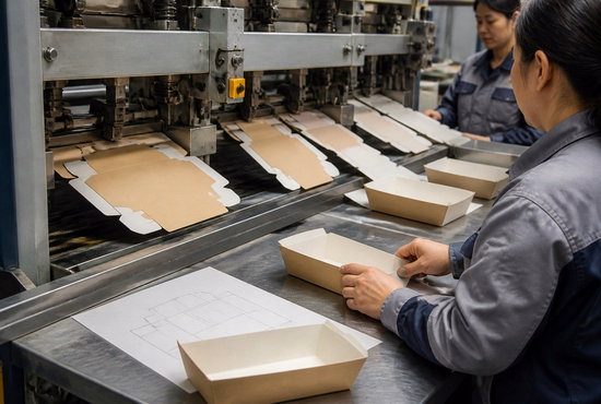Tray Forming and Assembly Process for Paper Boat Trays