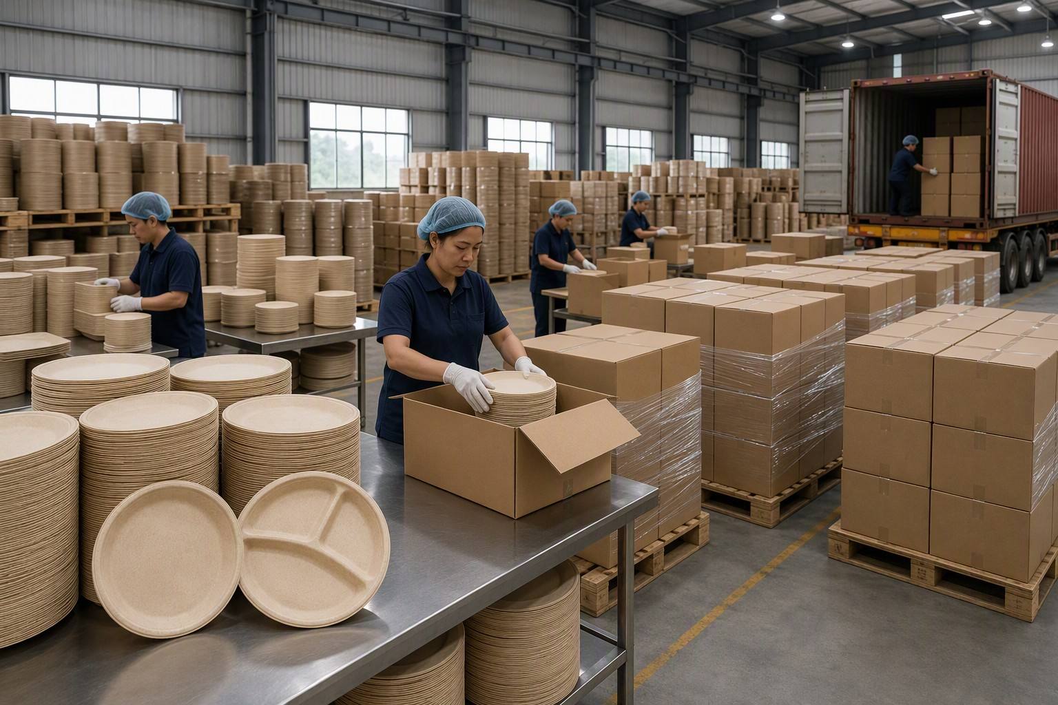 Packaging and Export of Bamboo Fibre Plates