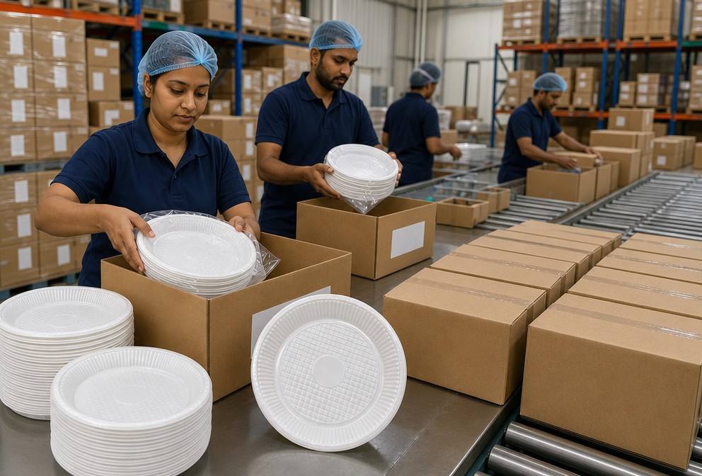 Packaging and Shipment of Cornstarch Disposable Plates