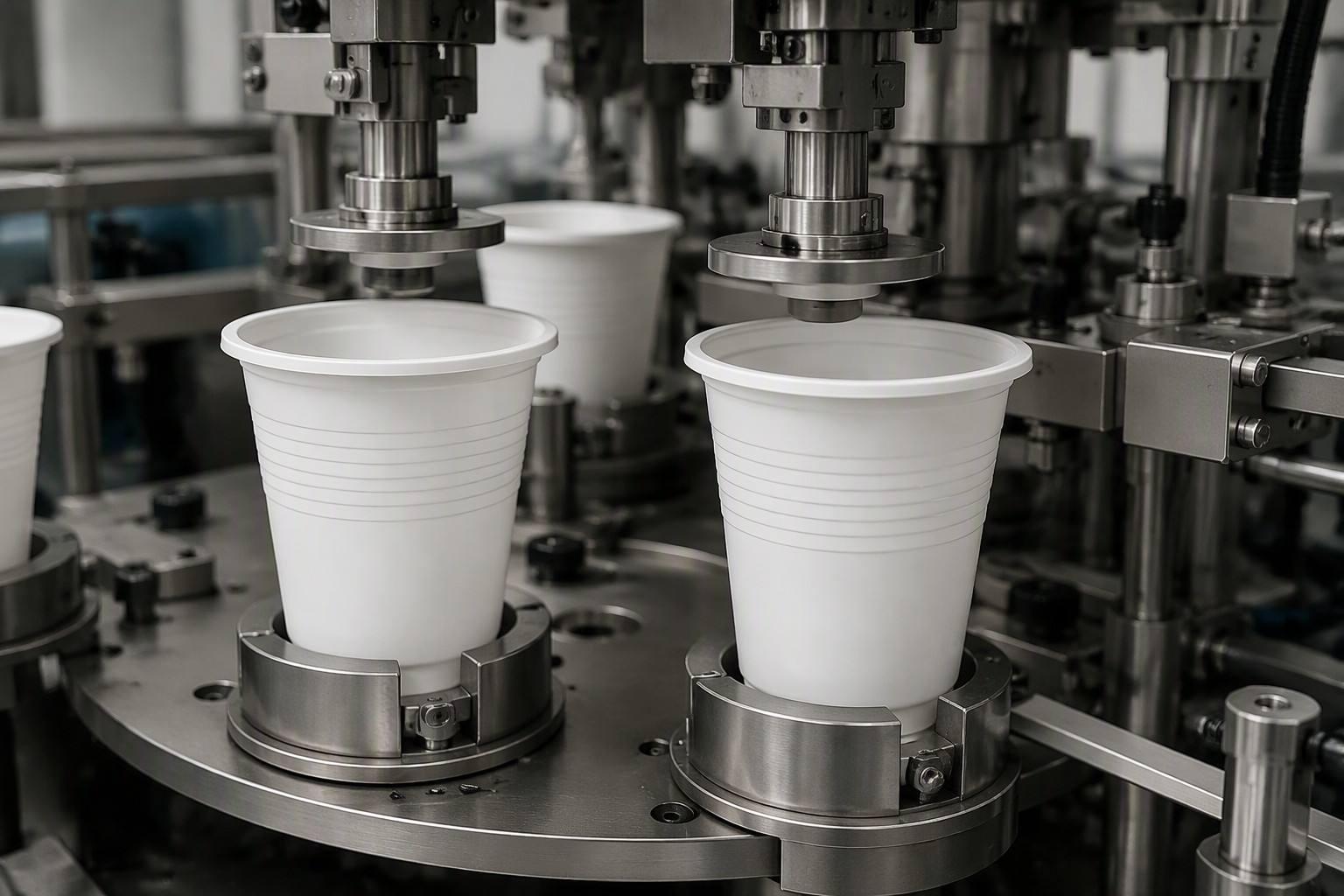 Trimming and Edge Finishing of Cornstarch Cups